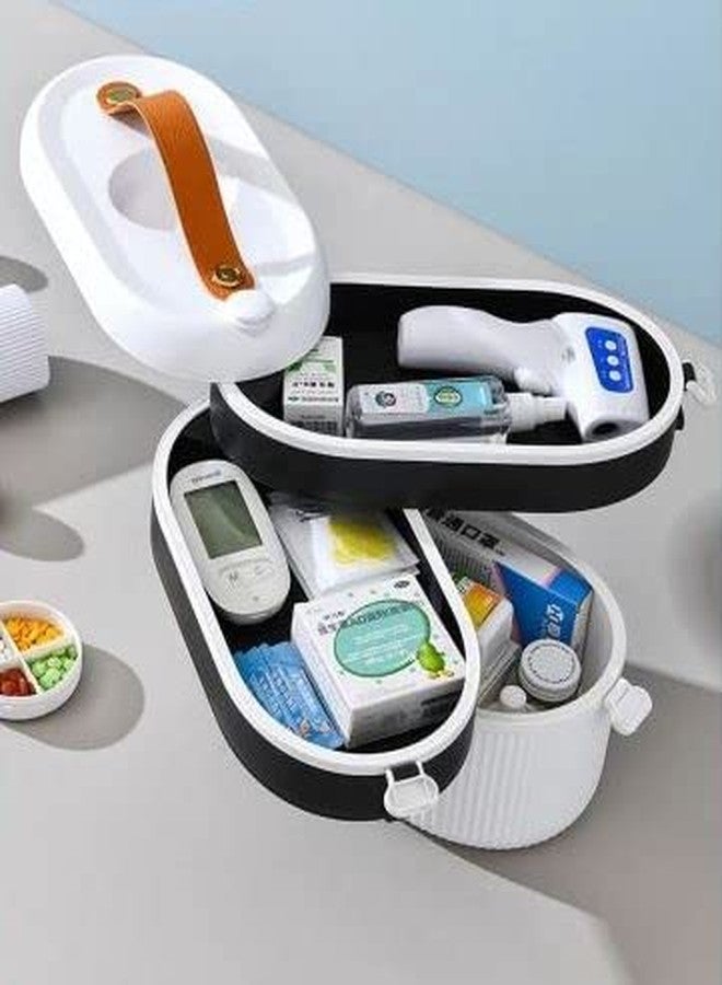 Kresal Multi-Purpose Plastic Medicine Case/Portable 3 Layer Compartment/Multipurpose Medicine Organizer/Family Emergency First Aid Kit Medicine Box - Multicolor - Image 5